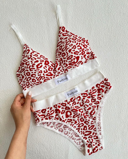 Tiger Print Bra Set