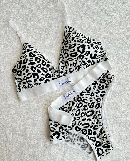 Tiger Print Bra Set