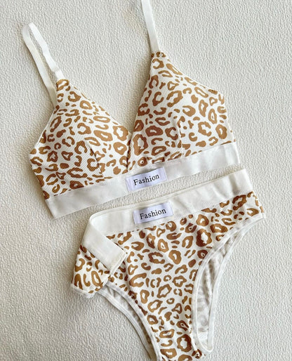 Tiger Print Bra Set