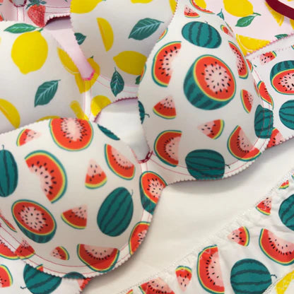 Heart Print Soft Bra Set♥️🤍🖤