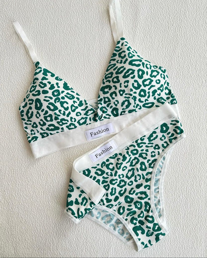 Tiger Print Bra Set