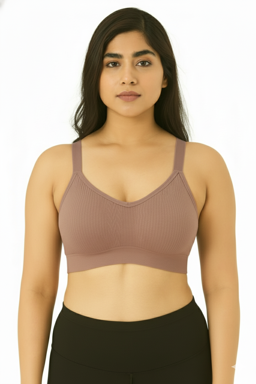 V-Neck Seamless Sports Bra