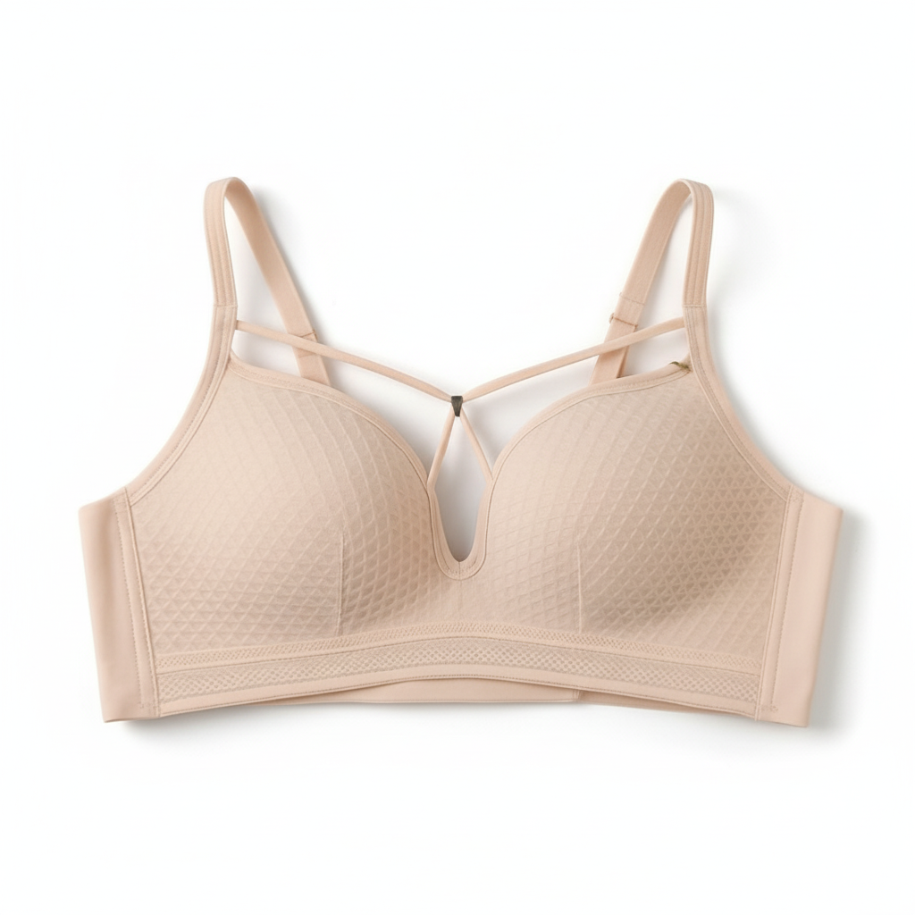 ComfortStraps Plunge Bra - Textured Non-Wired Bralette