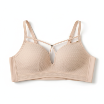 ComfortStraps Plunge Bra - Textured Non-Wired Bralette