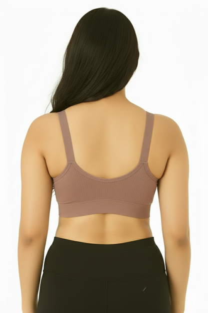 V-Neck Seamless Sports Bra