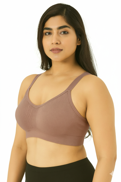 V-Neck Seamless Sports Bra