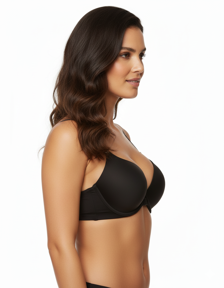 LushFit Front-Closure Padded Bra – Smooth Comfort, Everyday Support