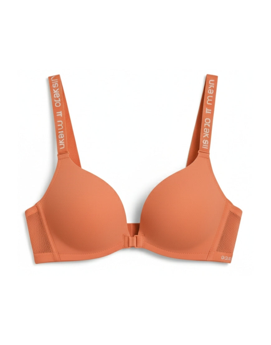 LushFit Front-Closure Padded Bra – Smooth Comfort, Everyday Support