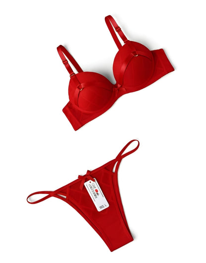 Luxury Teal Diamond Mesh Padded Bra Set