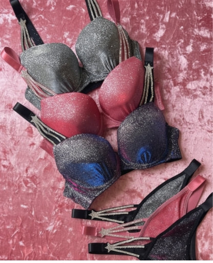 Glimmer Luxe Bra Set with Star Straps