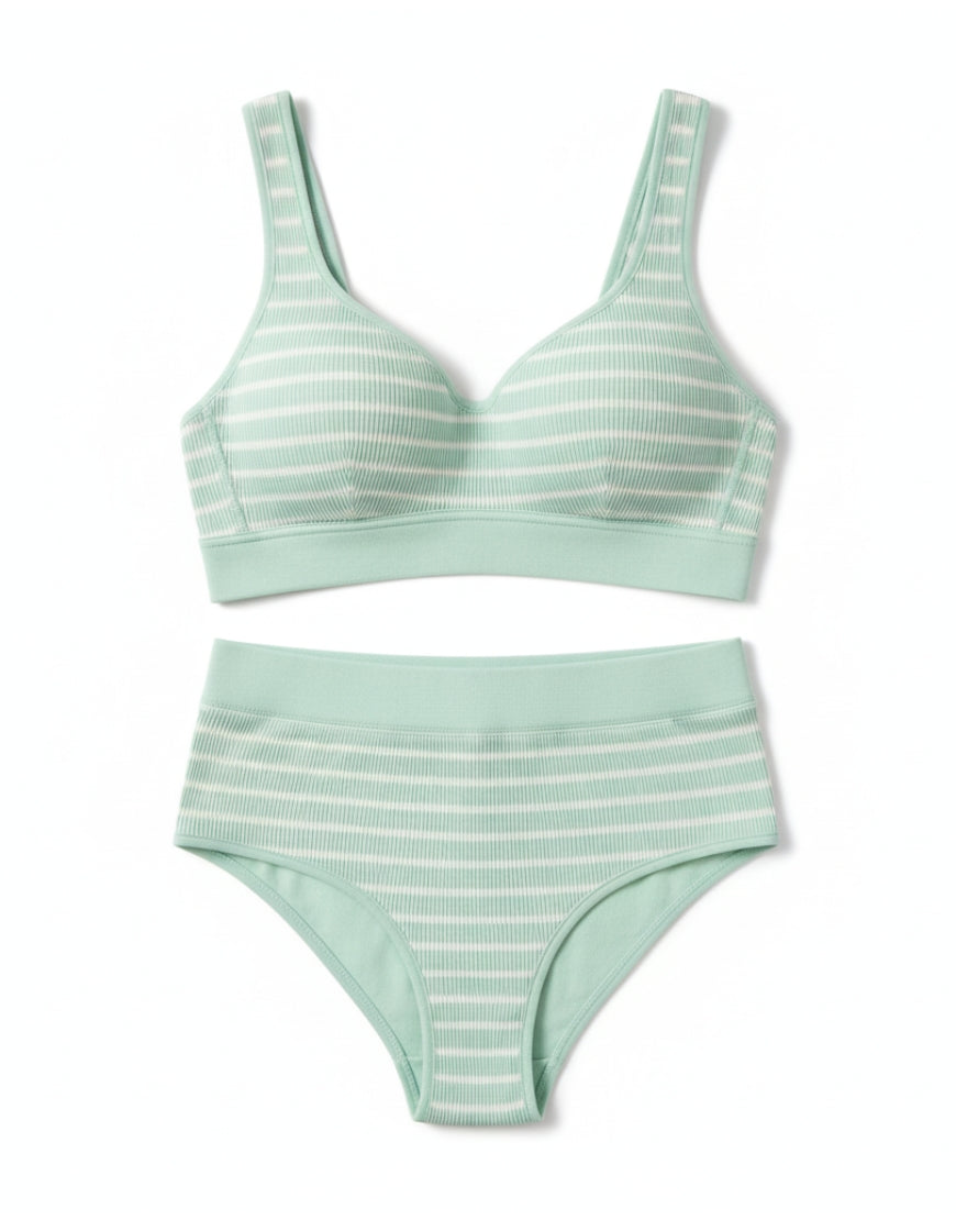 LushFit -Striped Seamless Bra Set