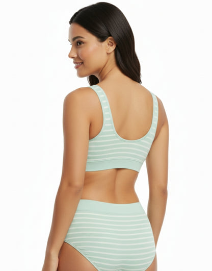 LushFit -Striped Seamless Bra Set