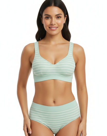 LushFit -Striped Seamless Bra Set