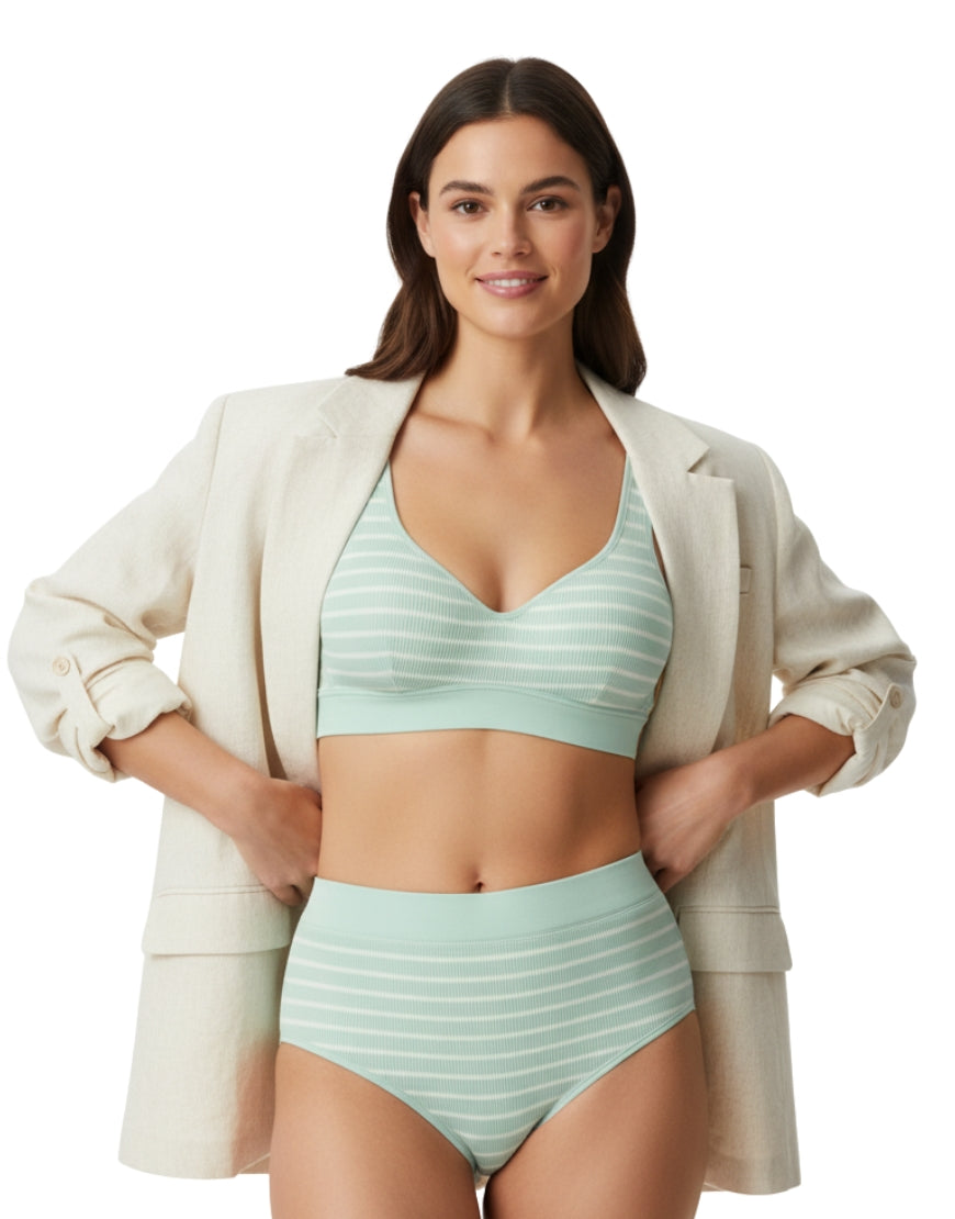 LushFit -Striped Seamless Bra Set
