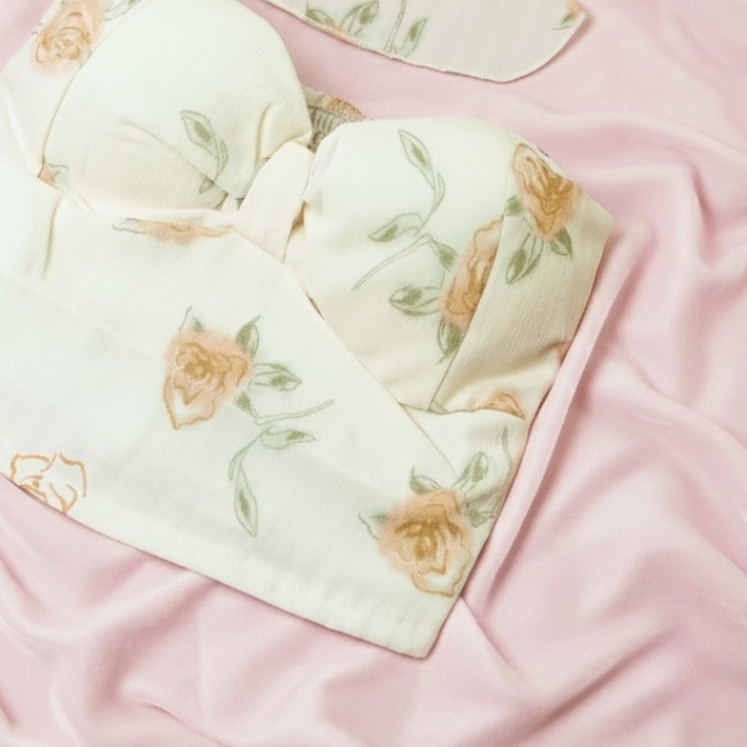 Floral Printed Thinpad Bralette (Branded) – Radiance Edition - LushFit