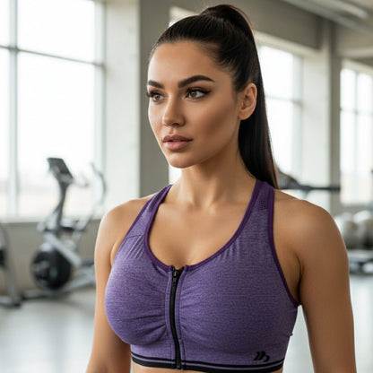 Front Open Zip - Up Active Sports Bra – Comfort & Support - LushFit