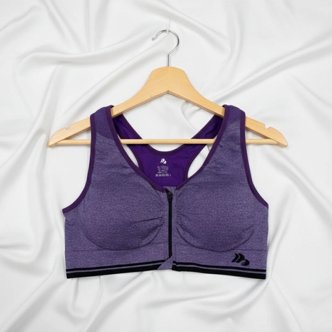 Front Open Zip - Up Active Sports Bra – Comfort & Support - LushFit