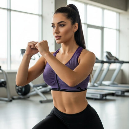 Front Open Zip - Up Active Sports Bra – Comfort & Support - LushFit