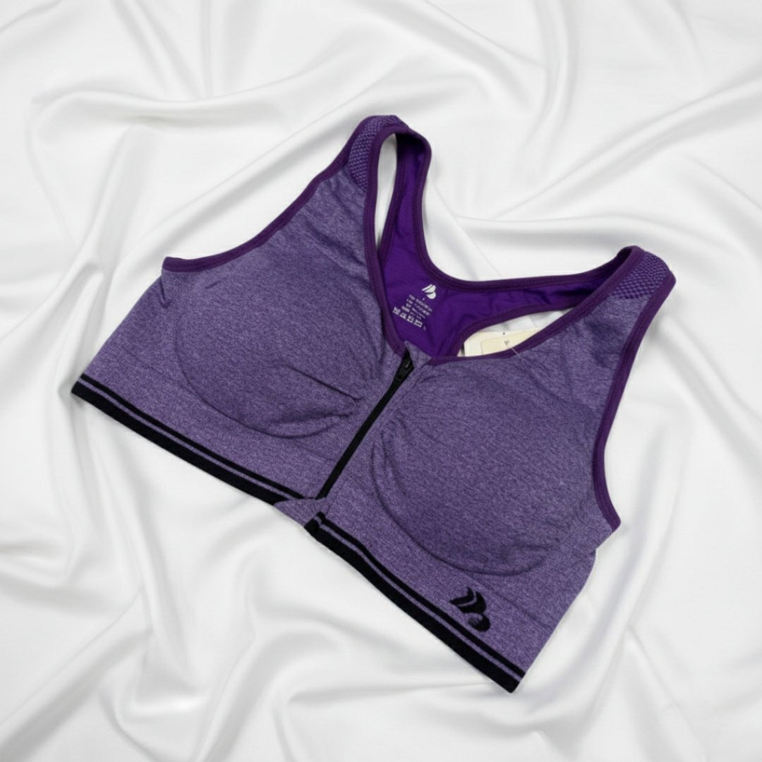 Front Open Zip - Up Active Sports Bra – Comfort & Support - LushFit