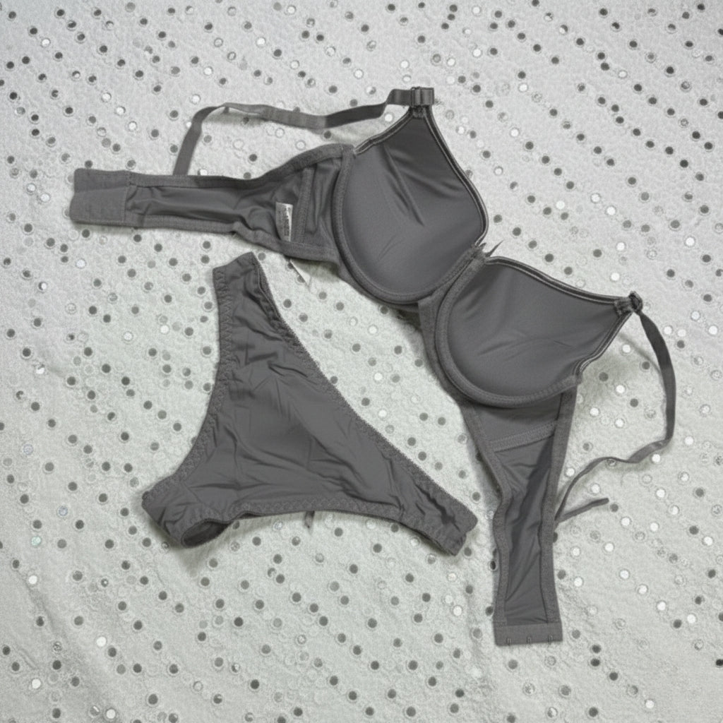 Luxury Comfort Lingerie Set – Smooth Fit in Slate Grey - LushFit