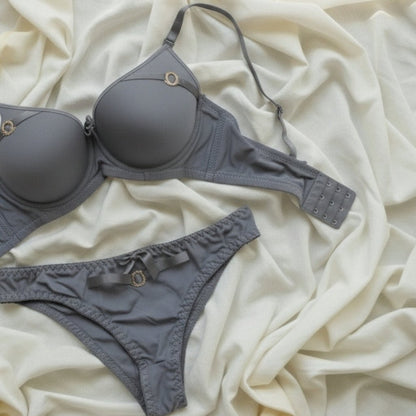 Luxury Comfort Lingerie Set – Smooth Fit in Slate Grey - LushFit