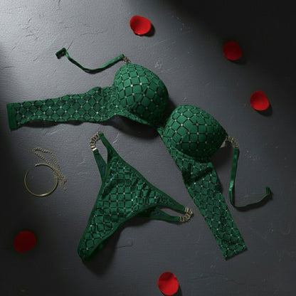 💚 Olive Green Mesh Push - Up Set - LushFit