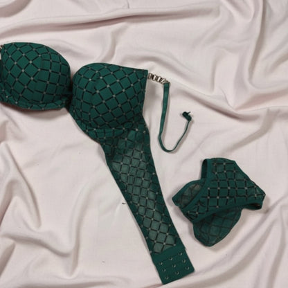 💚 Olive Green Mesh Push - Up Set - LushFit