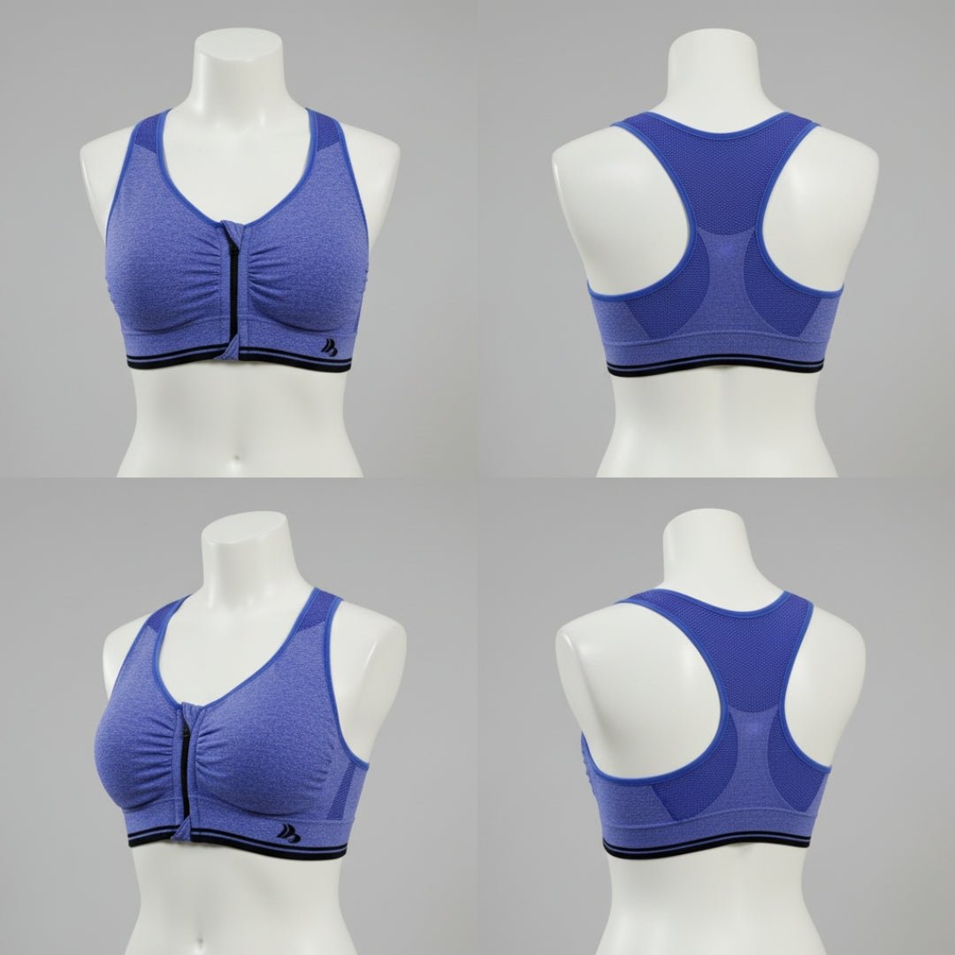 Zip - Up Active Sports Bra – Comfort & Support - LushFit