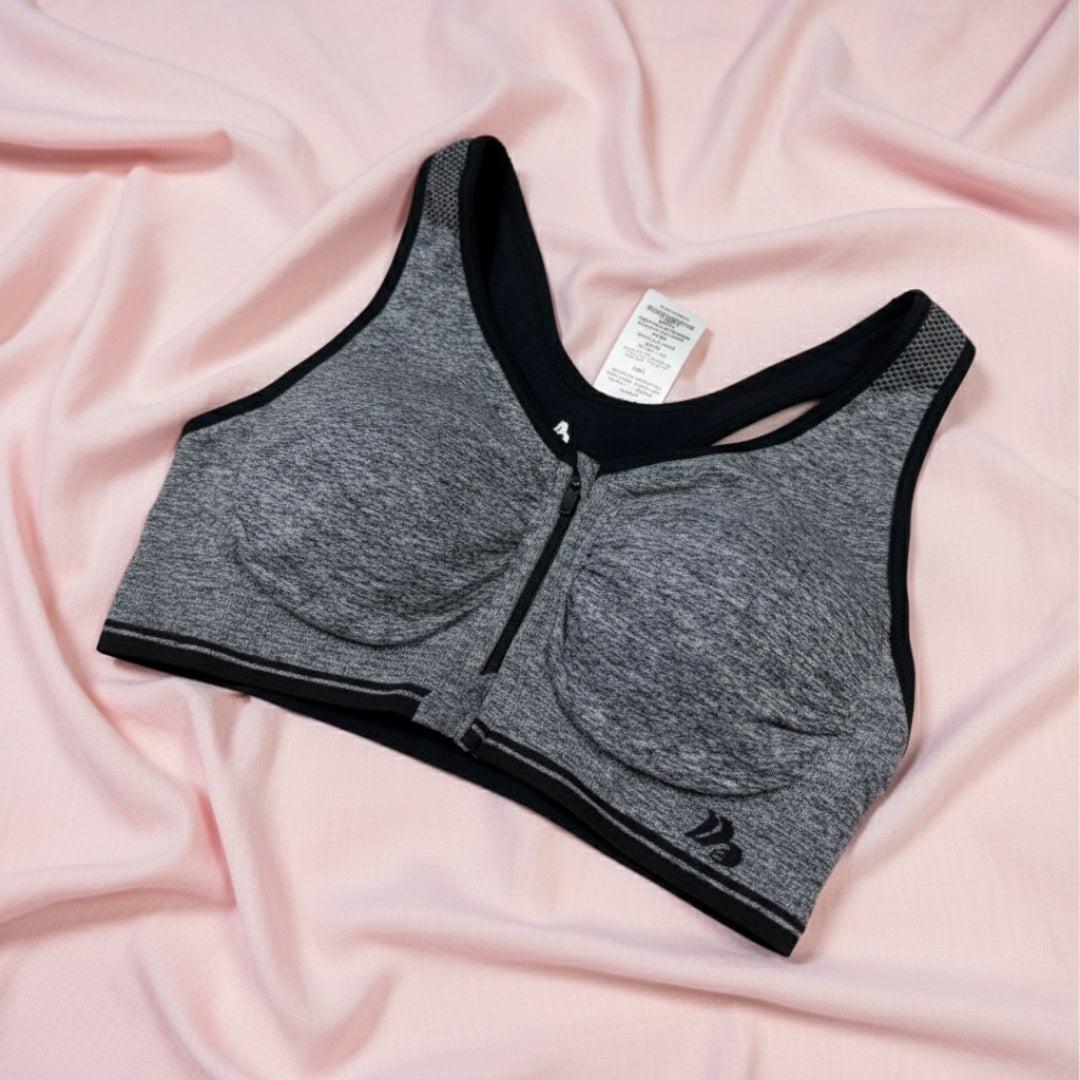 Zip Up Wire Free Sports Bra - LushFit